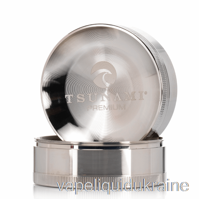 Vape Liquid Ukraine Tsunami 2.95inch 4-Piece Sunken Top Grinder Silver (75mm)